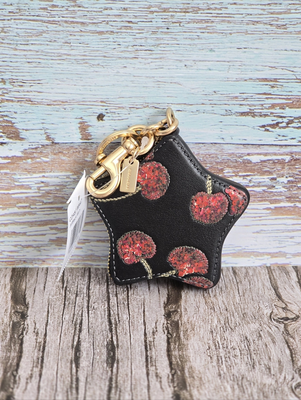 *NWT* COACH Star Bag Charm Pouch With Cherry Print - Picture 8 of 9